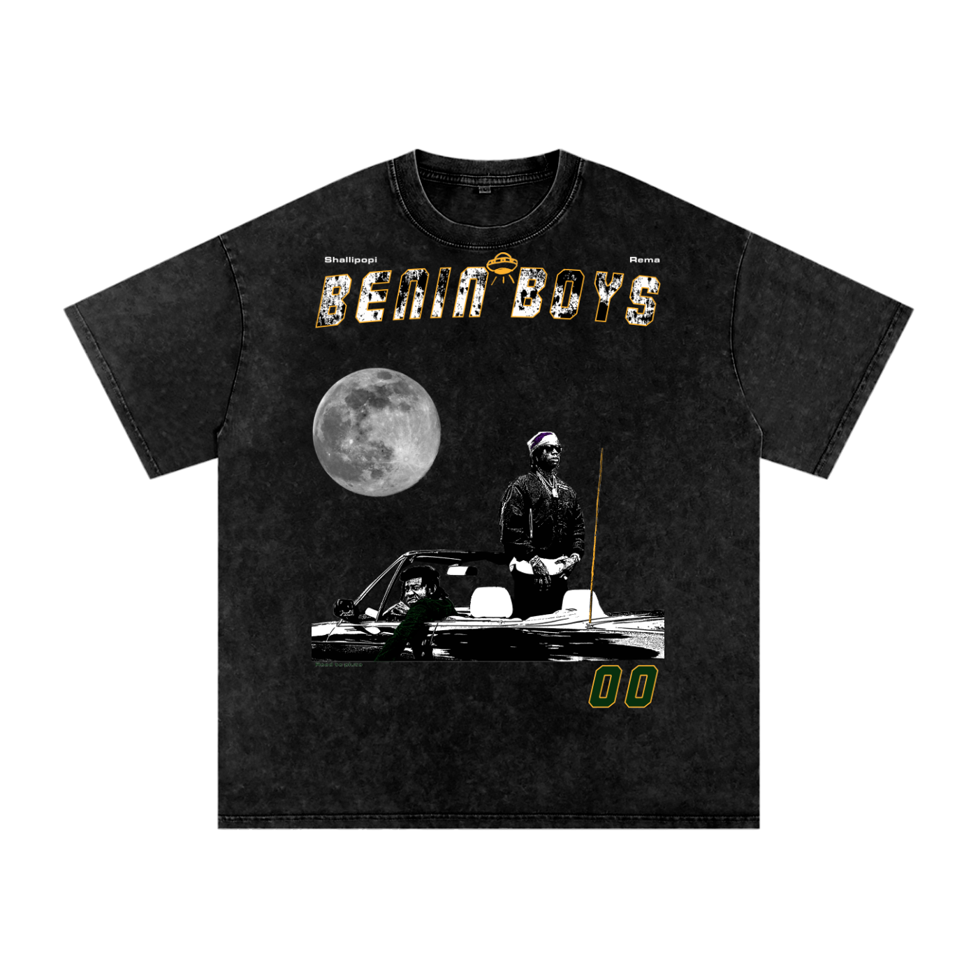 T-shirt oversize en coton délavé imprimé BENIN BOYS